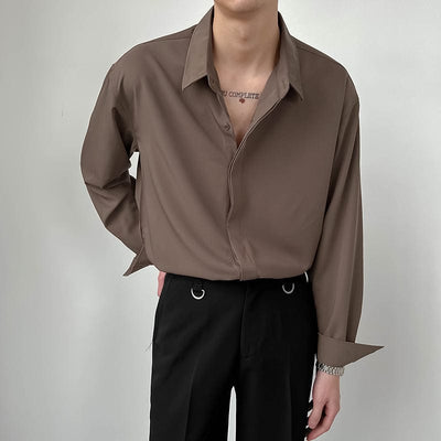 RT No. 9047 SOLID BUTTON-UP COLLAR SHIRT