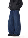 RT No. 12543 RECONSTRUCTED BLUE WORKWEAR BAGGY JEANS