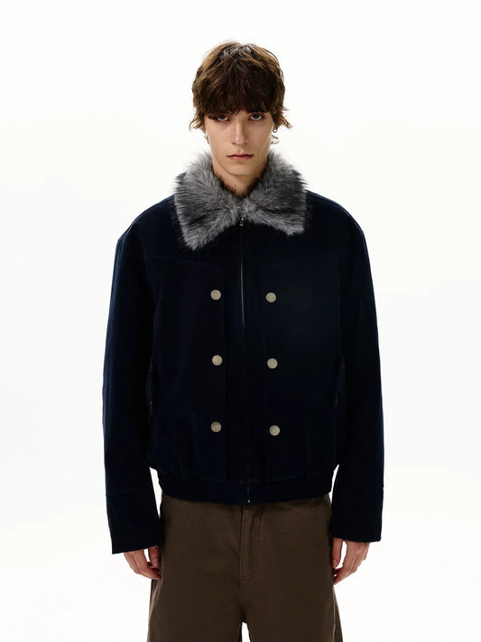 RT No. 50401 SUEDE FUR COLLAR JACKET