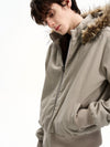 RT No. 50518 RECONSTRUCTED FUR HOODED JACKET