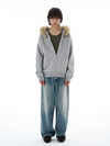 RT No. 25054 KNITWEAR FUR ZIP HOODIE