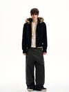 RT No. 50518 RECONSTRUCTED FUR HOODED JACKET
