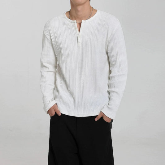 RT No. 29509 KNIT HENLEY COLLAR LONGSLEEVE