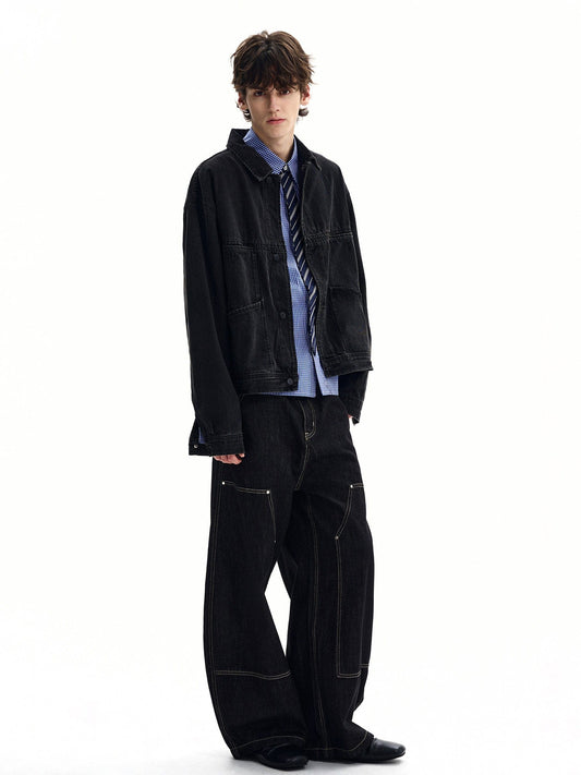 RT No. 55124 BLACK WORKWEAR DENIM JACKET