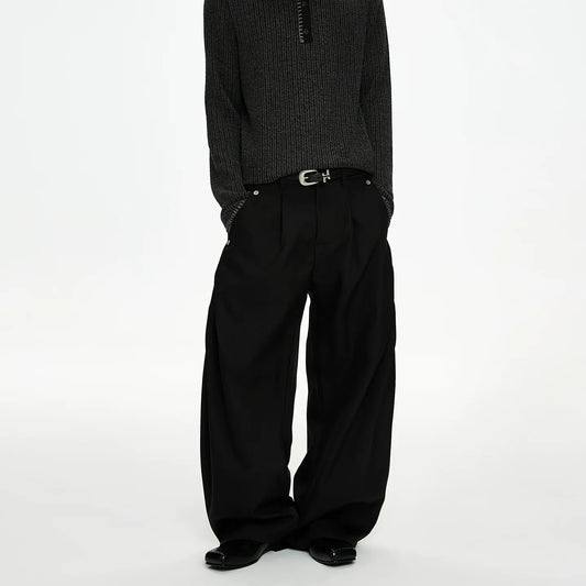 RT No. 50035 PLEATED BAGGY STRAIGHT PANTS