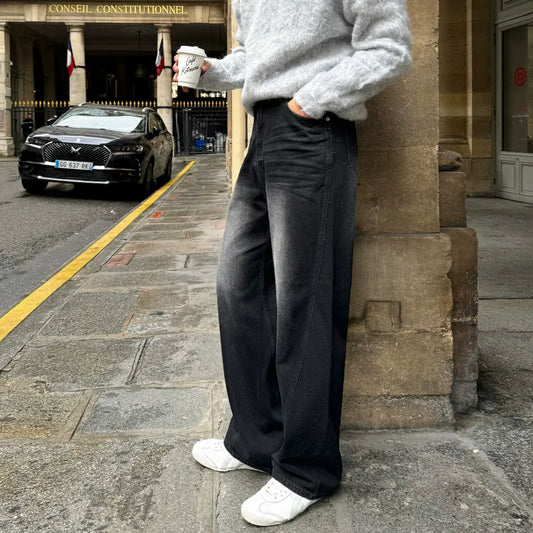 RT No. 42102 WASHED DENIM STRAIGHT JEANS