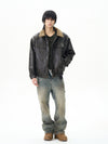 RT No. 12073 FLEECE COLLAR LEATHER PILOT JK