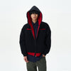 RT No. 12576 BLACK TWO-TONE ZIP-UP HOODIE