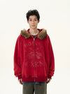 RT No. 11996 FUR GRAPHIC ZIP-UP HOODIE