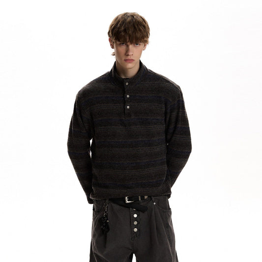 RT No. 59069 KNITWEAR STRIPED MOCK NECK SWEATER