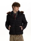 RT No. 50231 RIBBED FUR HOOD JACKET