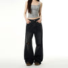 RT No. 10904 RIPPED WASHED BLACK DENIM JEANS