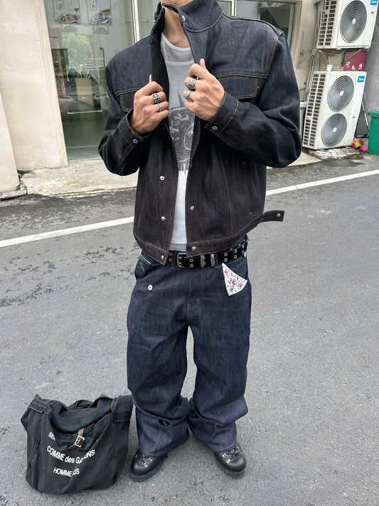 RT No. 32007 RAW DENIM BAGGY STRAIGHT JEANS