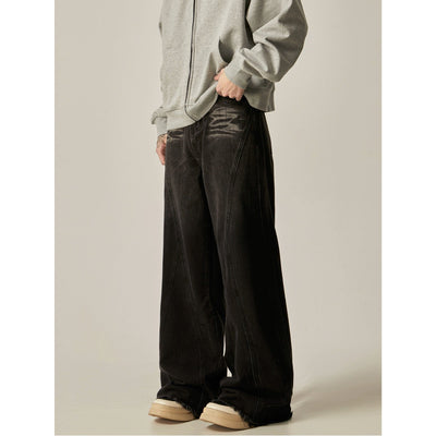RT No. 11267 RECONSTRUCTED DARK GRAY STRAIGHT JEANS