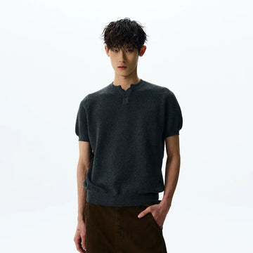 RT No. 42003 KNITWEAR HENLEY COLLAR SHORT SLEEVE