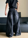 RT No. 11611 BLACK LIGHTNING PATTERN DENIM JEANS