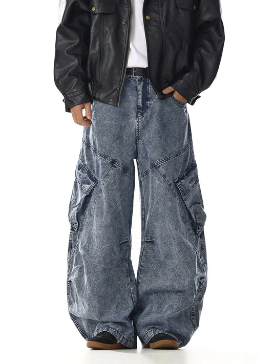 RT No. 32020 WASHED CARGO WORKWEAR WIDE BAGGY PANTS