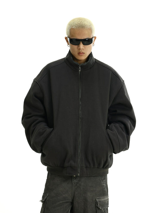 RT No. 12107 DARK GRAY COLLAR ZIP UP JK