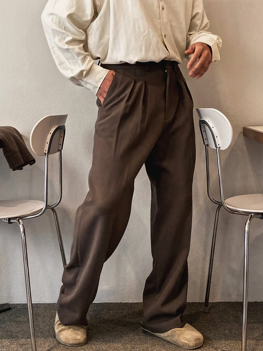 RT No. 12687 PLEATED STRAIGHT CASUAL PANTS