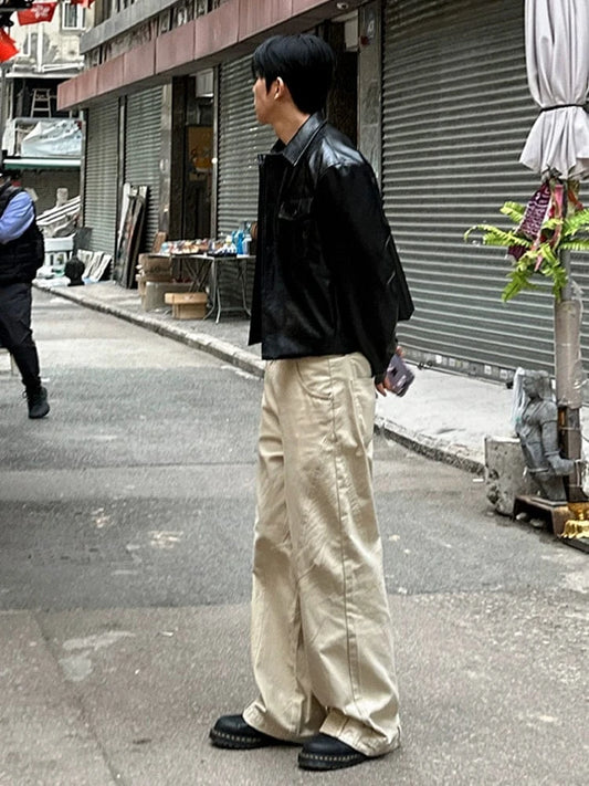 RT No. 29510 KHAKI CASUAL STRAIGHT PANTS