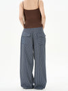 RT No. 12234 STRIPE WIDE STRAIGHT PANTS