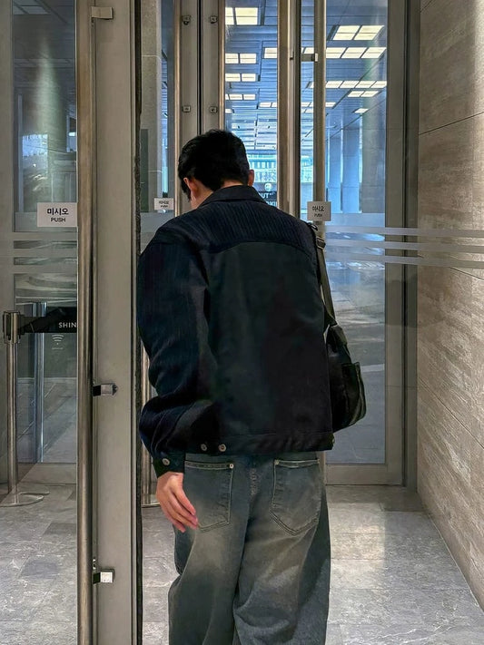 RT No. 32606 NAVY BLUE CORDUROY PATCH JACKET