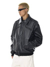 RT No. 32735 BLACK LEATHER ZIP JACKET