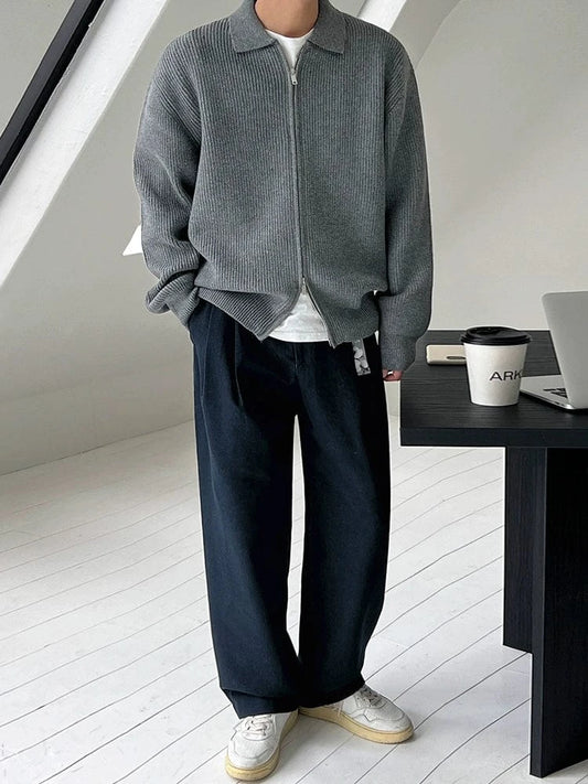 RT No. 32031 KNIT FULL BUTTON-UP SWEATER