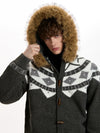 RT No. 50014 KNITWEAR DIAMOND FUR HOODIE