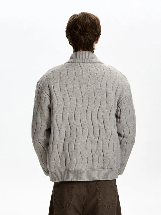 RT No. 50111 KNITWEAR WOLF COLLAR JACKET