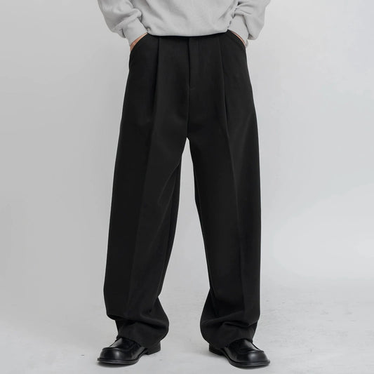 RT No. 12329 PLEATED FOLDED STRAIGHT CASUAL PANTS