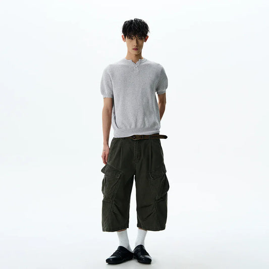 RT No. 42003 KNITWEAR HENLEY COLLAR SHORT SLEEVE