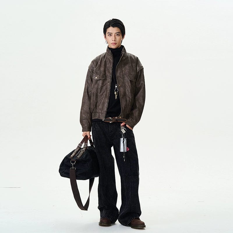 RT No. 11980 RECONSTRUCTED ZIP UP LEATHER JK