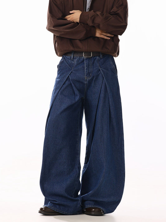 RT No. 58042 PLEATED BLUE DENIM JEANS