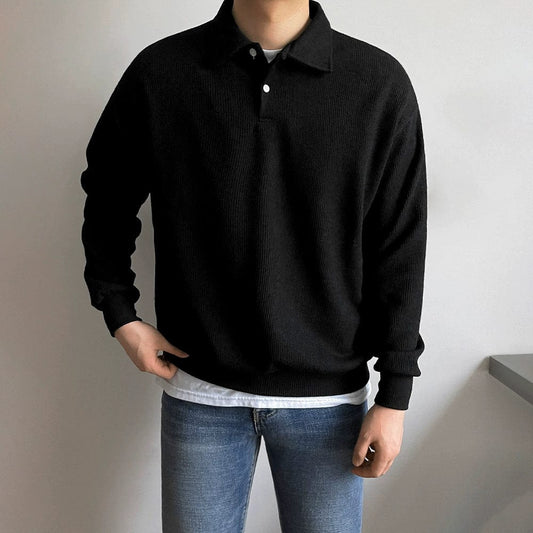 RT No. 11028 CORDUROY KNIT POLO LONGSLEEVE SWEATER