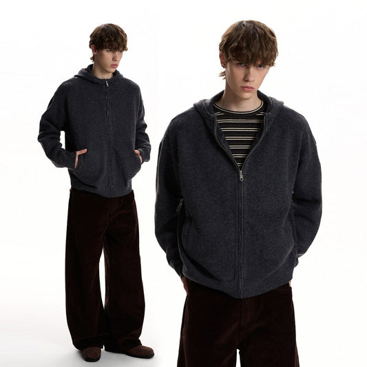 RT No. 59074 KNITWEAR SILHOUETTE ZIPPER HOODIE