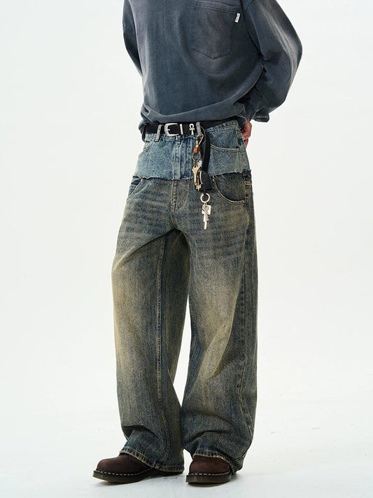 RT No. 12001 DOUBLE WAIST DENIM JEANS