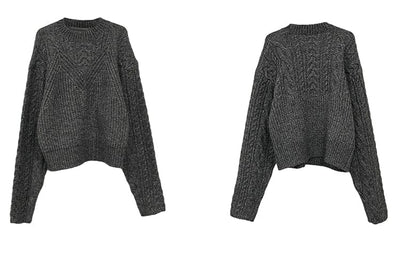 RT No. 11329 TWISTED KNIT PULLOVER SWEATER