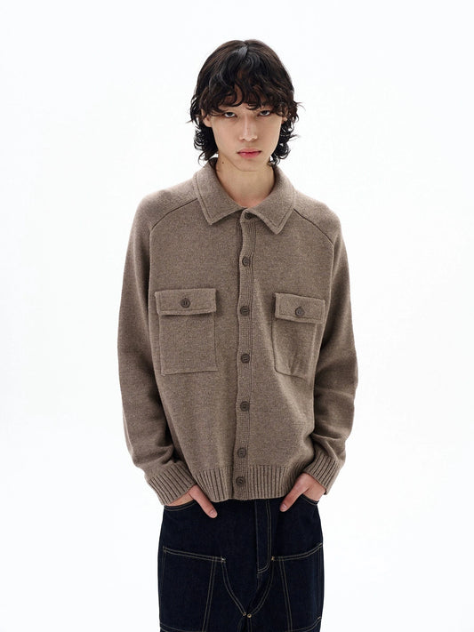 RT No. 29008 BROWN KNITWEAR BUTTON-UP CARDIGAN