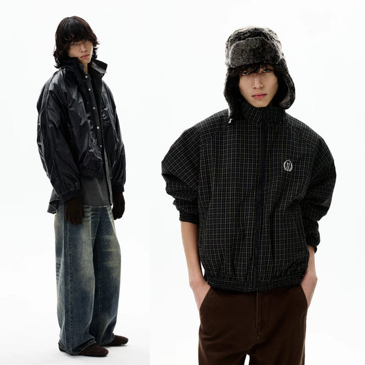 RT No. 50103 REVERSIBLE PLAID WINDBREAKER JACKET