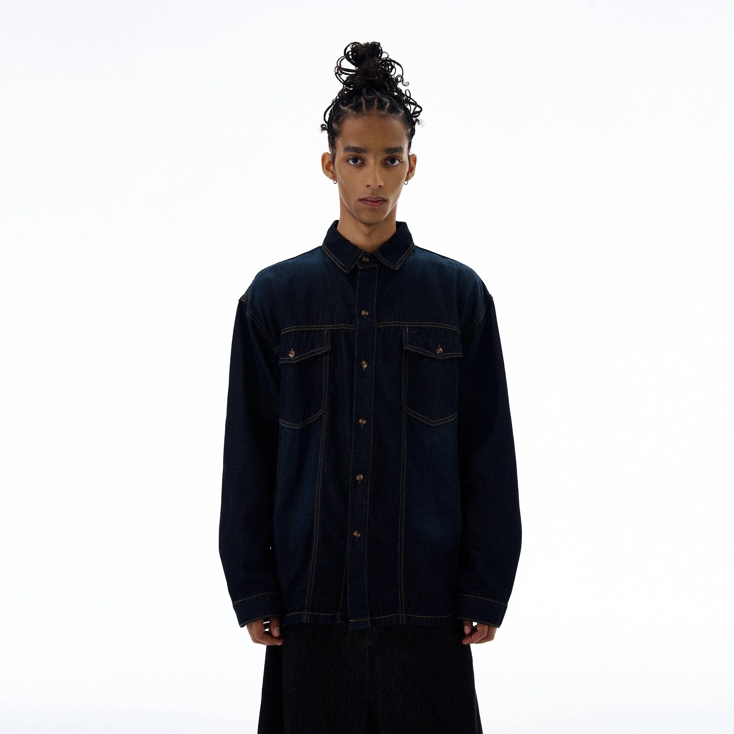 RT No. 19555 DARK BLUE STITCHED DENIM JK – REALTAKAI