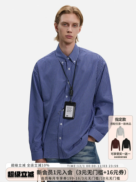 RT No. 50115 BLUE PLAID BUTTON UP SHIRT