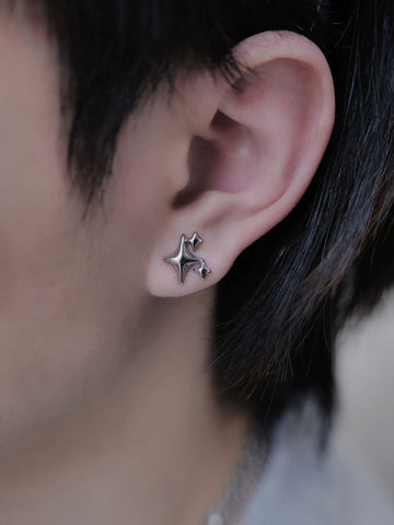 THREE STAR EARRING STUD