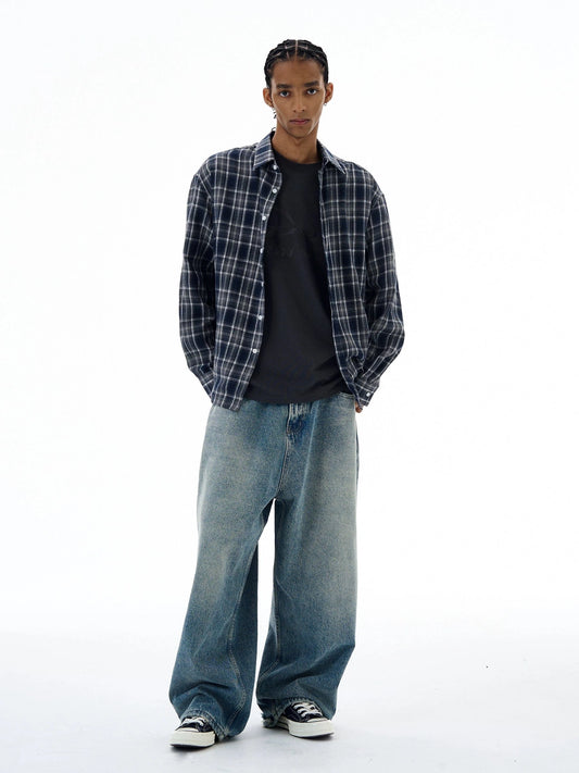 RT No. 19544 PLAID BUTTON-UP SHIRT