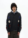 RT No. 32098 KNITWEAR DIAMOND LAZY CARDIGAN JACKET