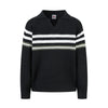 RT No. 50208 STRIPED V-NECK COLLAR SWEATER