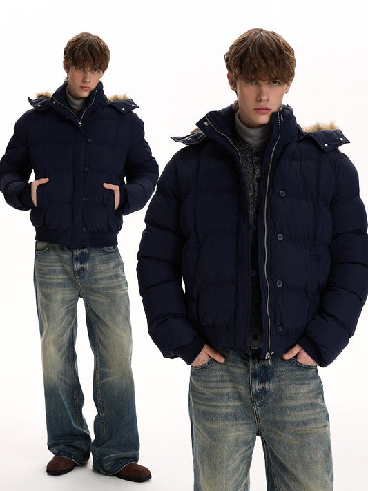 RT No. 55006 RIBBED FUR HOOD JACKET