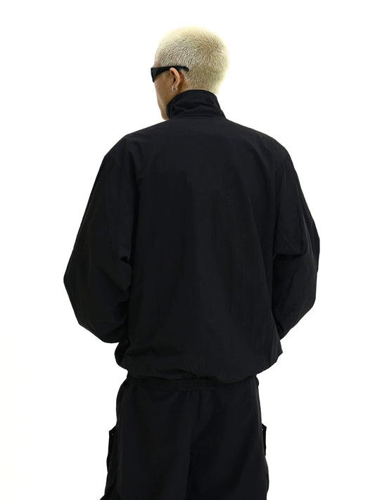 RT No. 11445 BLACK STAND COLLAR JACKET