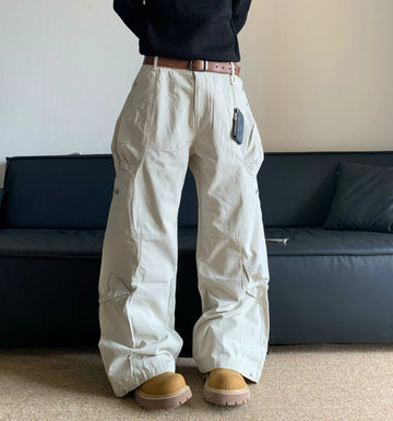 RT No. 11607 CREAM WHITE WORKWEAR CARGO PANTS