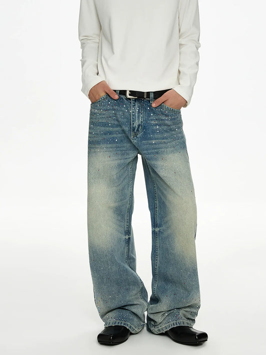 RT No. 50037 WHISKER WASH DENIM STRAIGHT JEANS